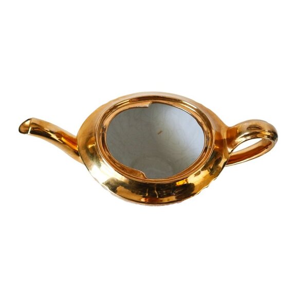Royal Winton Gold Gilt Teapot With Floral Embossed Detailing - Picture 5 of 8